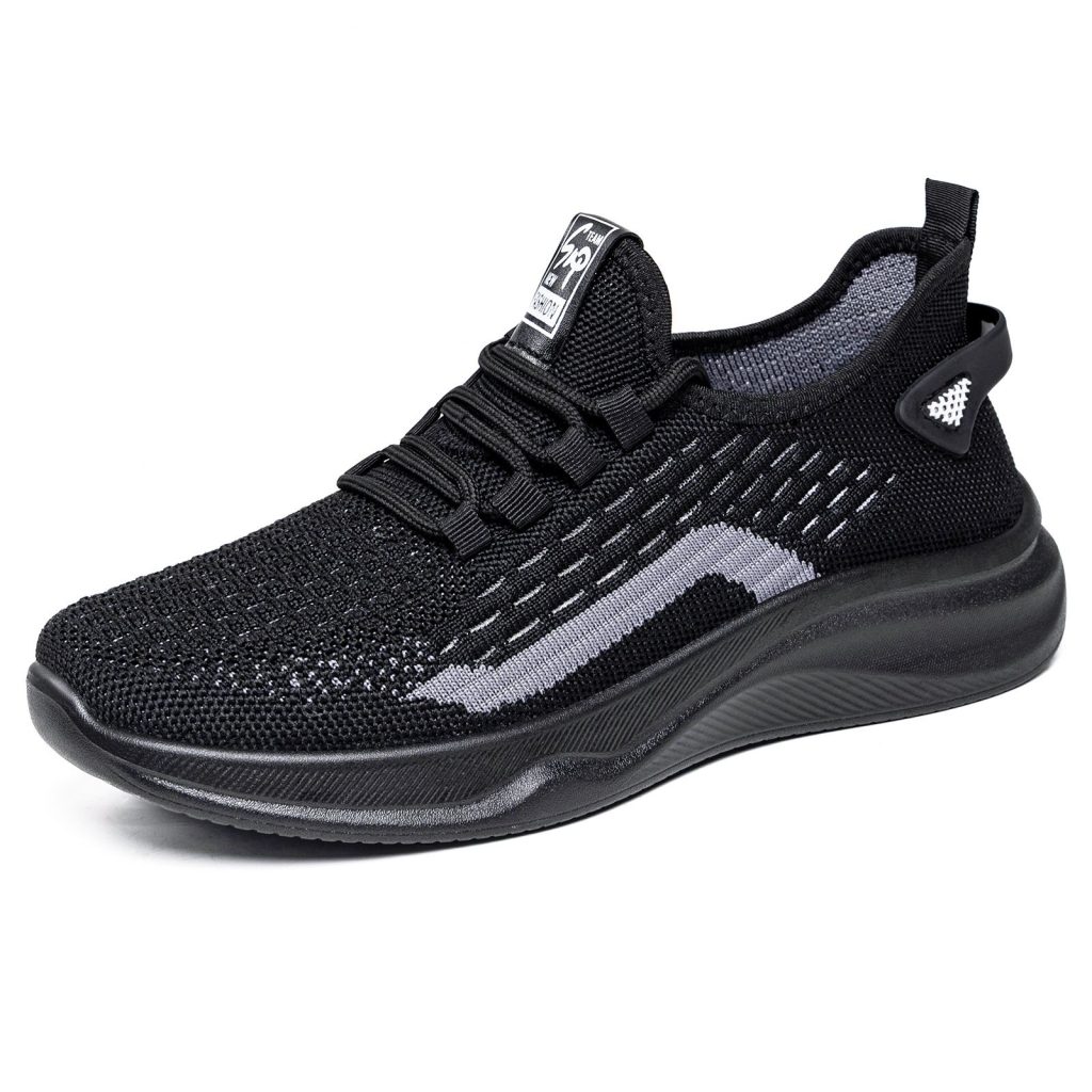 All-Black No-Tie Mesh Breathable Sneakers