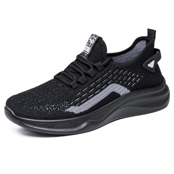 All-Black No-Tie Mesh Breathable Sneakers