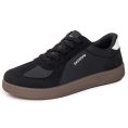 All-Black Retro Trainer Sneakers with Gum Sole