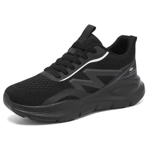 All‑Black Breathable Mesh Lightweight Sports Running Shoes