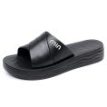 Black Thick-Sole Slide Sandals
