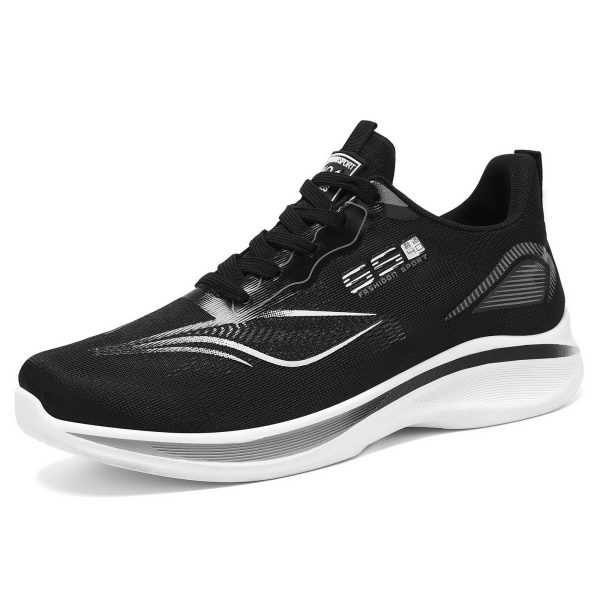 Black & White Mesh Lightweight Sneakers