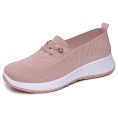 Blush Pink No-Tie Mesh Walking Shoes