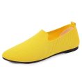 Bright Yellow Knit Slip-On Loafers