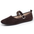 Brown Suede Mary Jane Flats