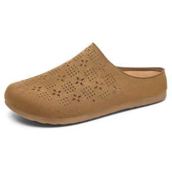 Carved Suede Mule Slippers
