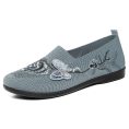 Chinese Style Embroidered Knit Soft-Sole Flats