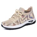 Ethnic-Style Multicolor Knit Lace-Up Sneakers