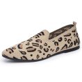 Leopard Print Knit Slip-On Loafers