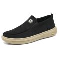Men's Black Canvas Slip-On Loafers
