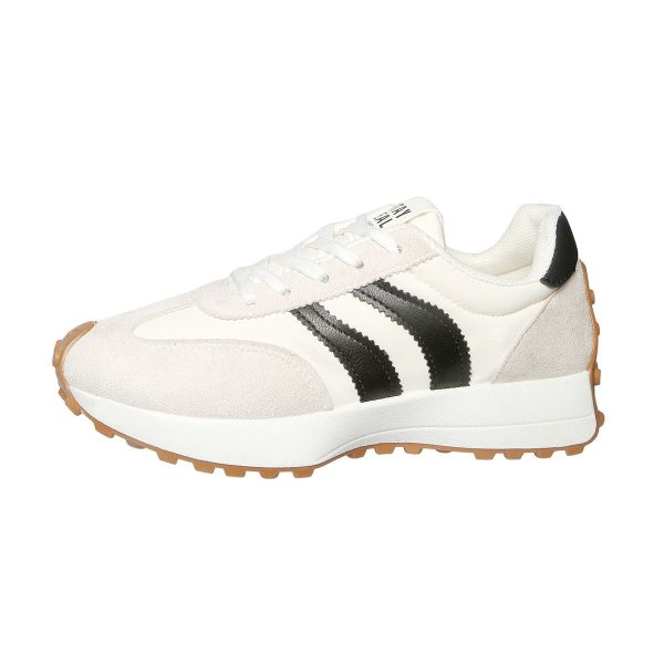 Off-White & Black Stripe Retro Sneakers Off-White & Black Stripe Retro Sneakers