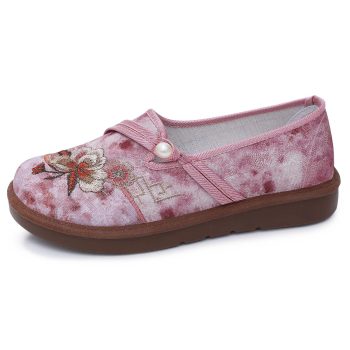 Pink Floral Embroidered Mary Jane Clogs