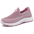 Pink Mesh Slip‑On Casual Walking Shoes