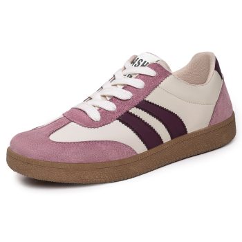 Pink & White Patchwork Retro Trainers
