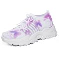Purple Butterfly Print Knit Chunky Dad Sneakers
