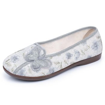 Traditional Floral Print Slip-On Loafers